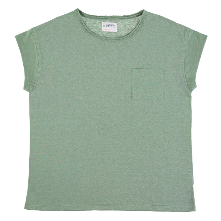 Short Sleeve Linen T-Shirt Green