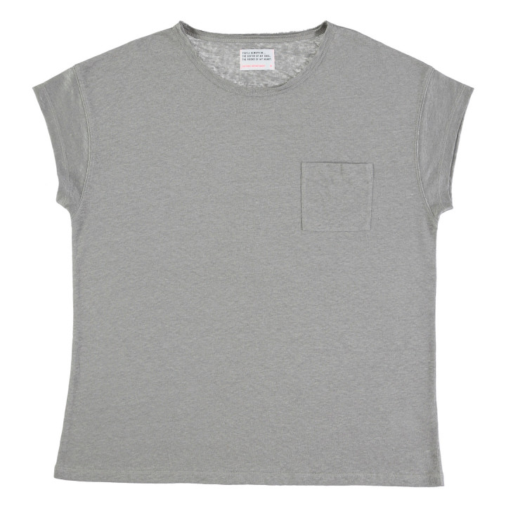 Short Sleeve Linen T-Shirt Grey