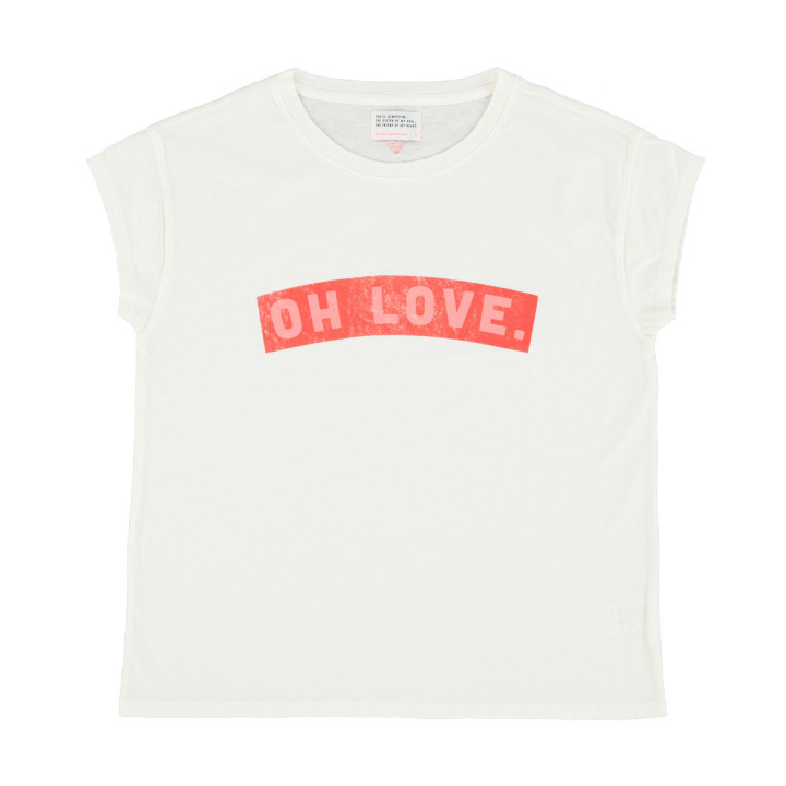 Short Sleeve T-Shirt White Oh Love Print