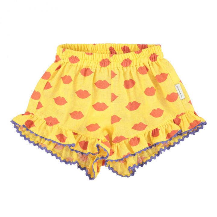 Shorts Frills Yellow w/ Red Lips