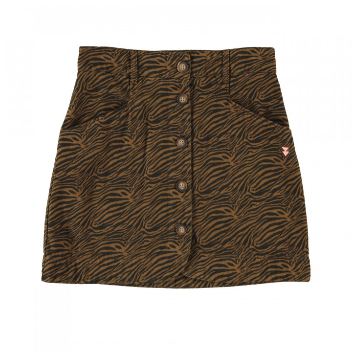 Short Skirt | Brown W/ Zebra Print