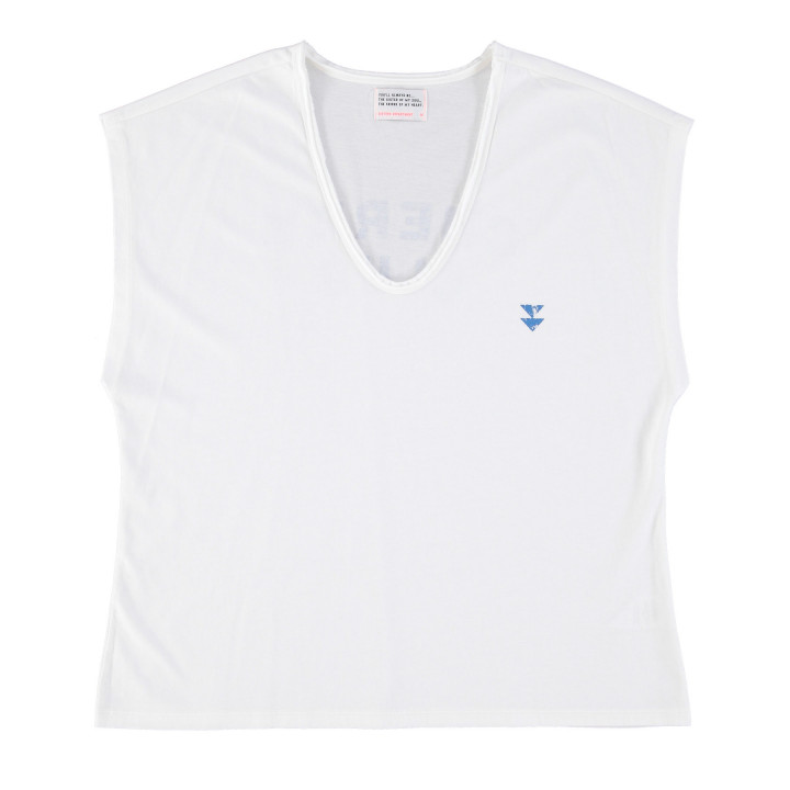 Sleeveless T-Shirt Off White Cherry Club Print