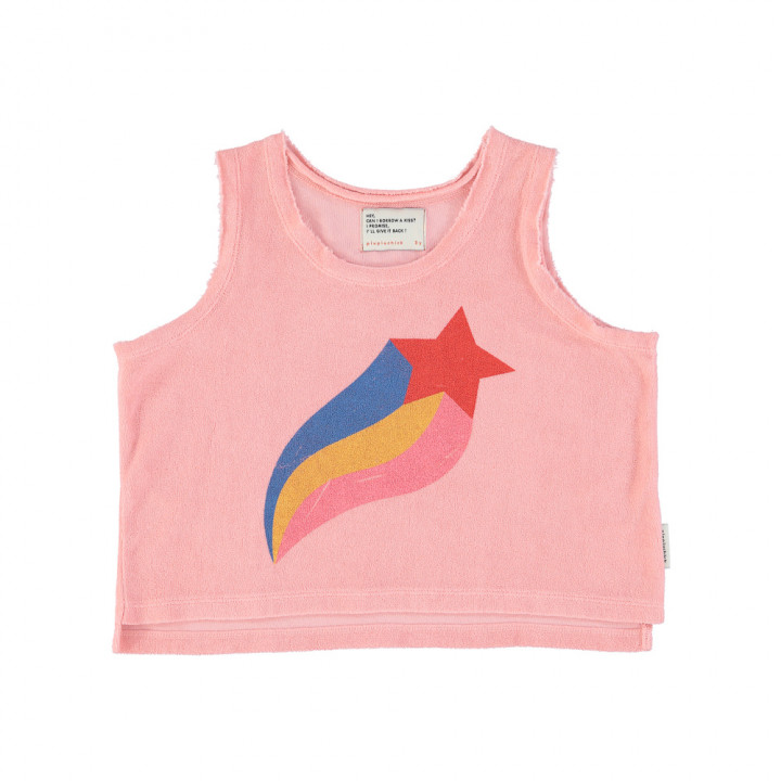 Sleeveless Tshirt Pink w/ Star Print