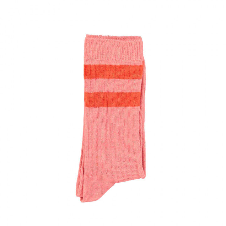 Socks Pink w/ Orange Stripes