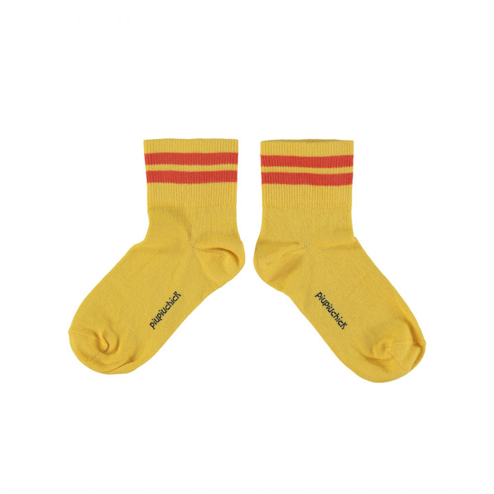 Socks Yellow w/ Orange Stripes