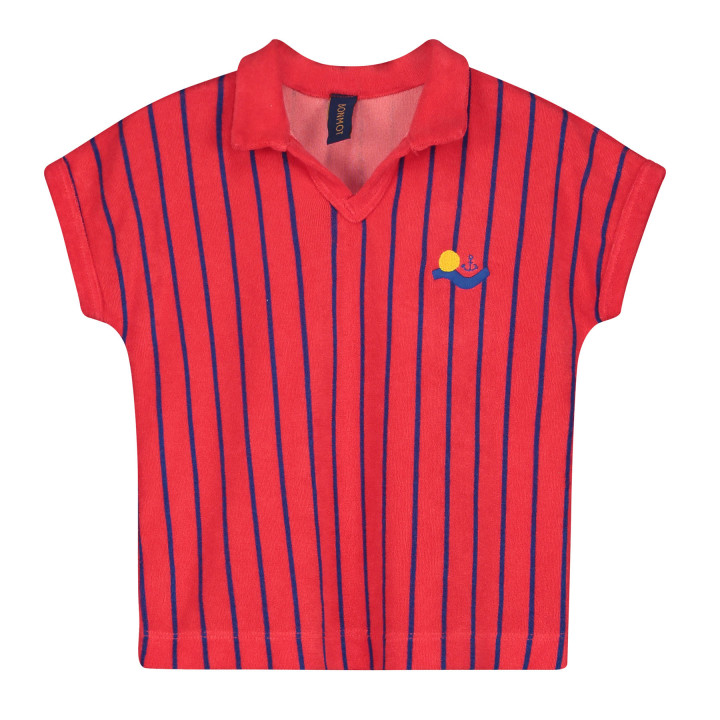 Terry T-Shirt Stripes Red
