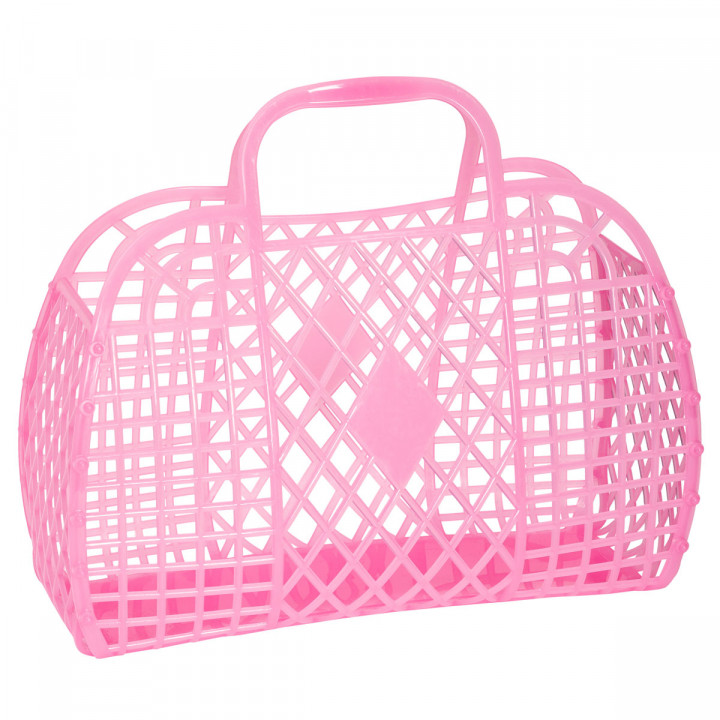 Retro Basket Large Neon Pink