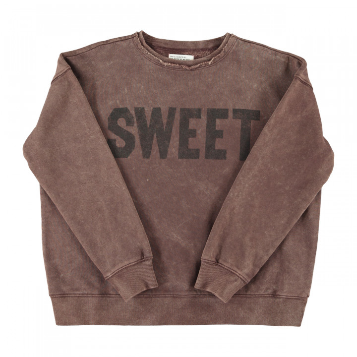 Sweatshirt | Faded Brown W/ Sweet Print