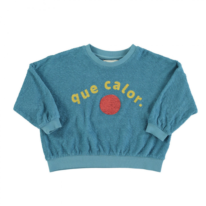 Sweatshirt Blue w/ "Que Calor" Print