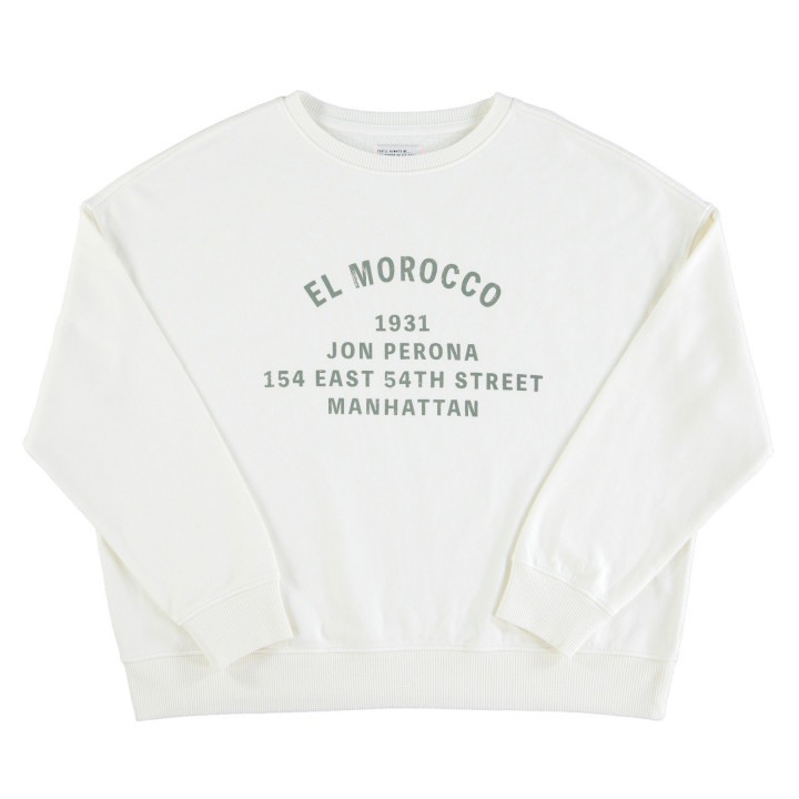 Sweatshirt Ecru w/ 'El Morocco' Print