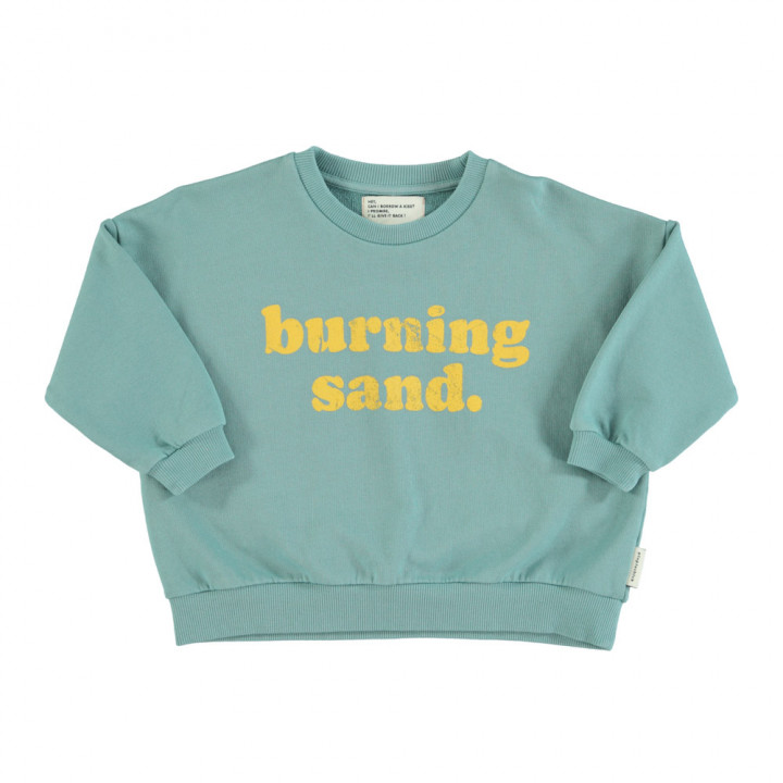 Sweatshirt Green w/ "Burning Sand" Print