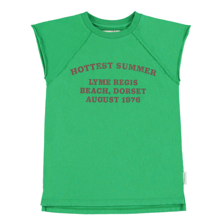 T-Shirt Dress Green "Hottest Summer" Print
