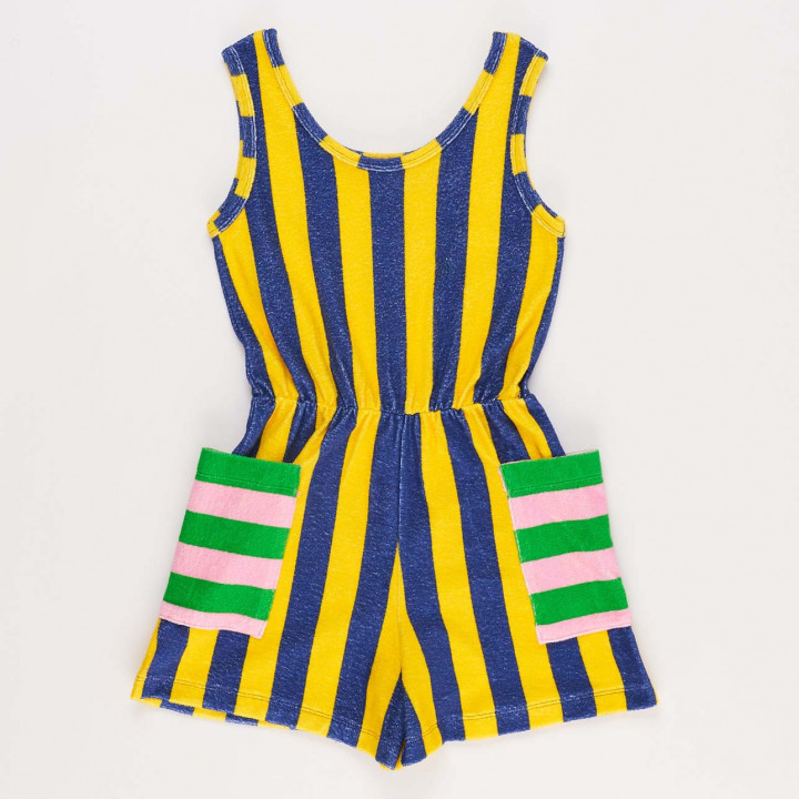 Stripes Terry Jumpsuit Yellow/Blue