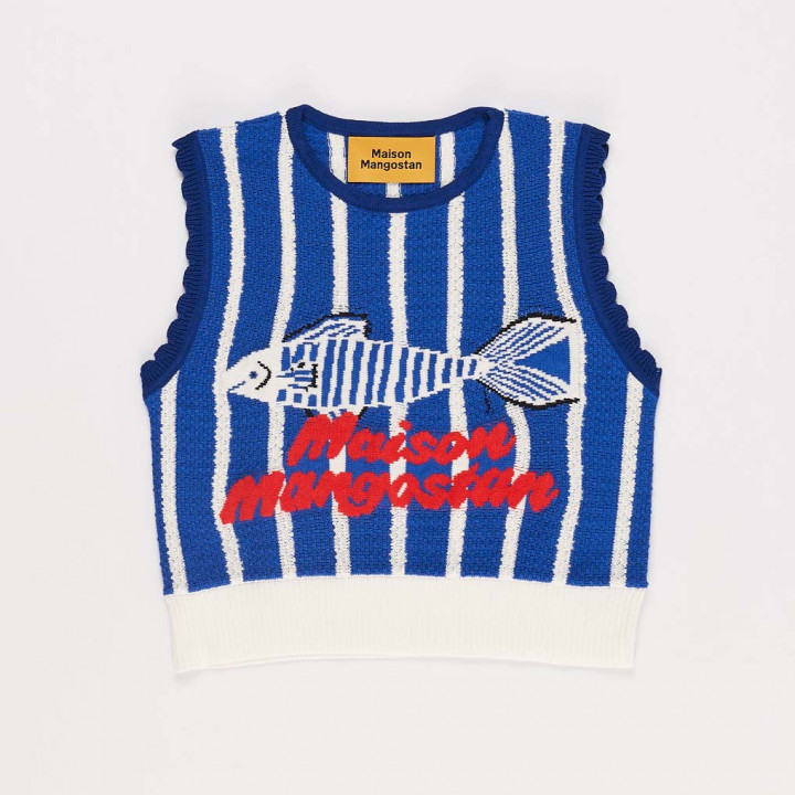 Anchovie Knit Top Blue/White