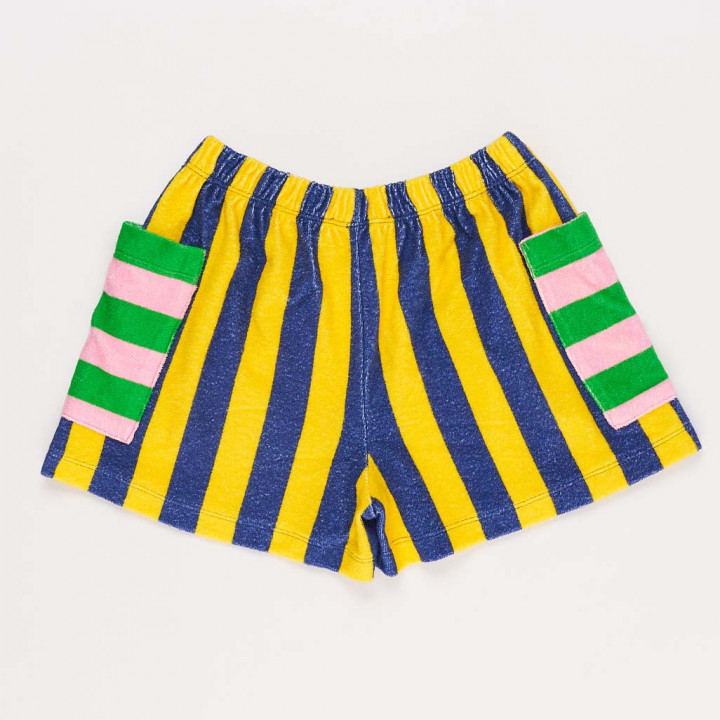 Stripes Terry Shorts Yellow/Blue