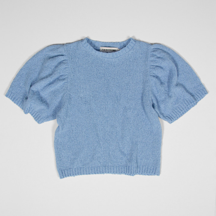 Blue short sleeve knit