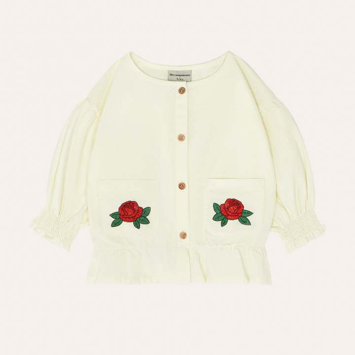 Flowers Embroidery Kids Blouse