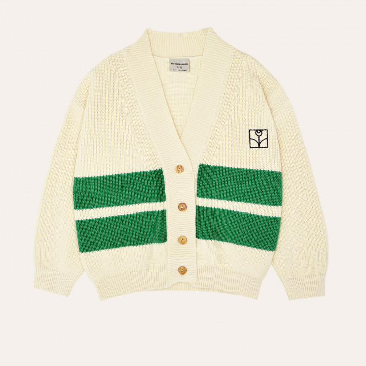 Green Bands Oversized Cardigan