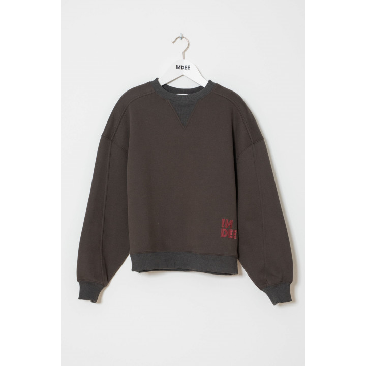 Wakame Round Neck Sweat Shirt Charcoal