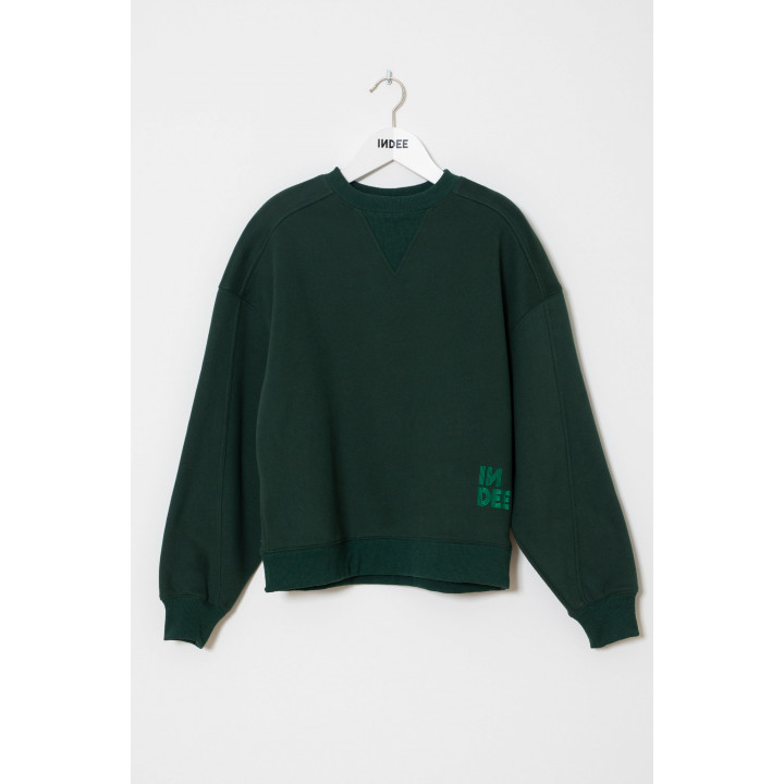 Wakame Round Neck Sweat Shirt Forest Green