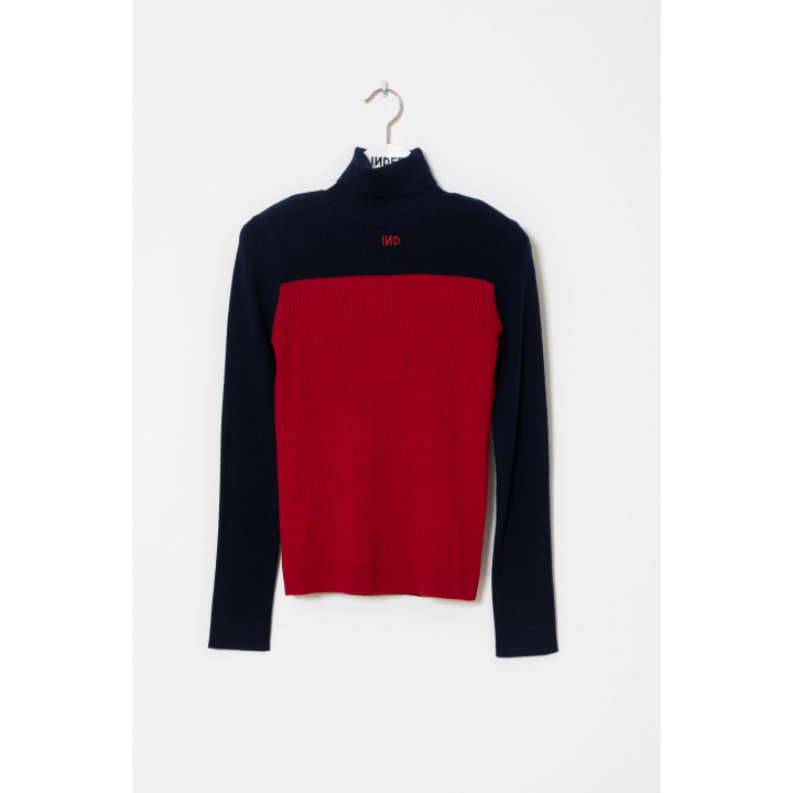 Wapiti Fitted Bi-colour High Neck Pullover Flame Red