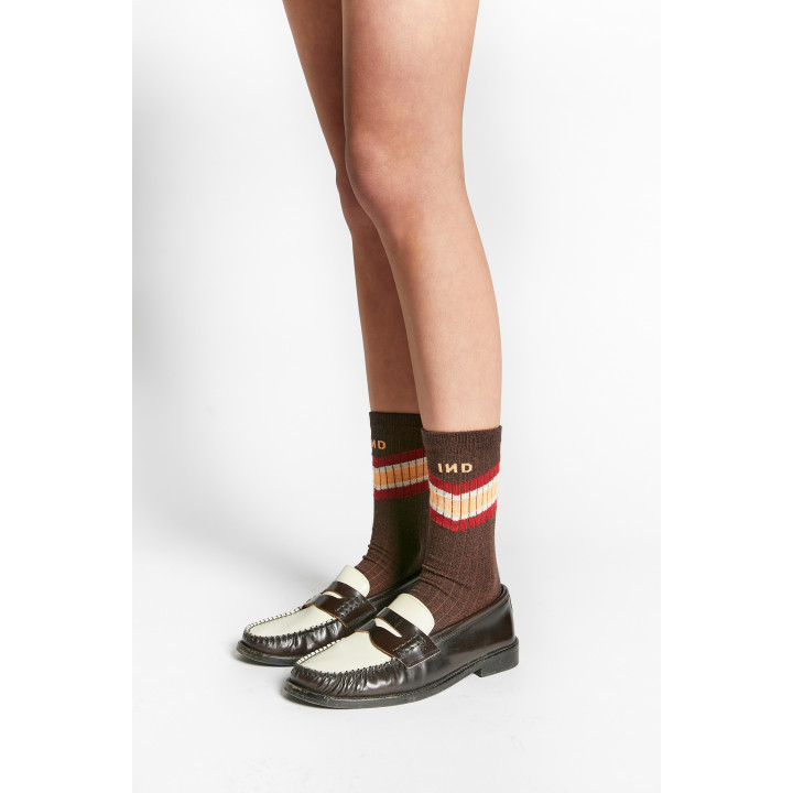 Widget Cotton Logo Socks W/stripes Coffee TU