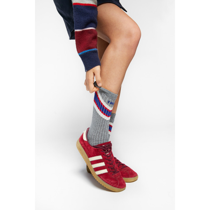 Widget Cotton Logo Socks W/stripes Grey TU