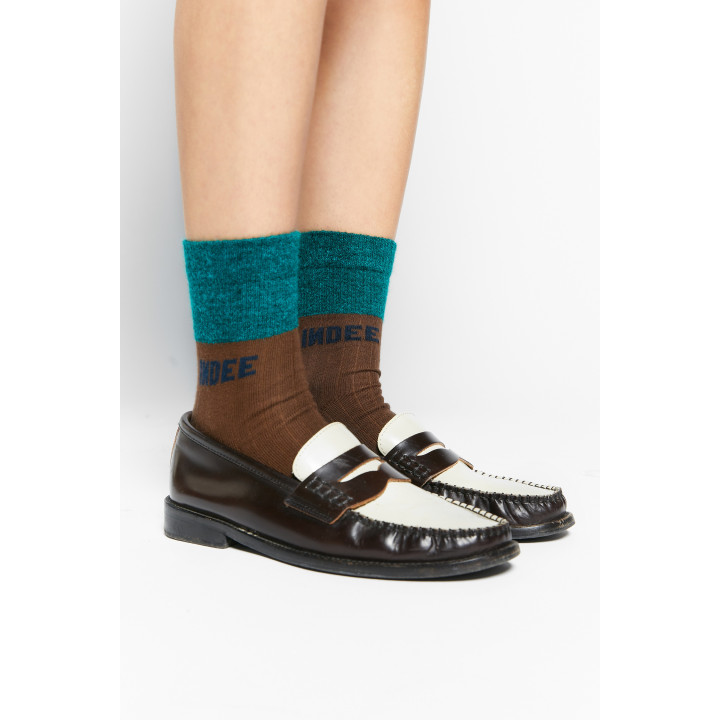 Woippy Bi-colour Socks W/logo Coffee TU