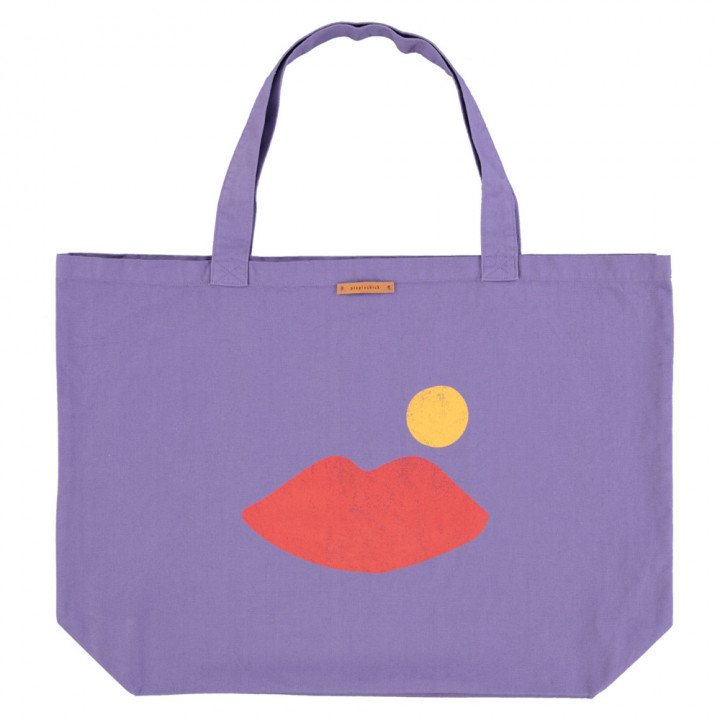 XL Bag Purple w/ Lips Print
