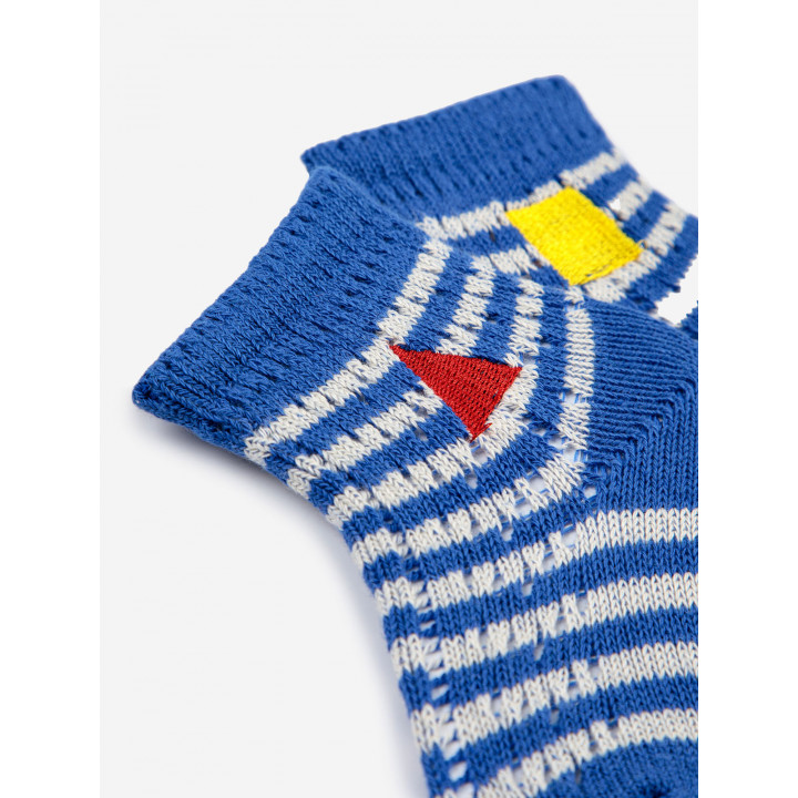 Blue Stripes All Over Long Socks