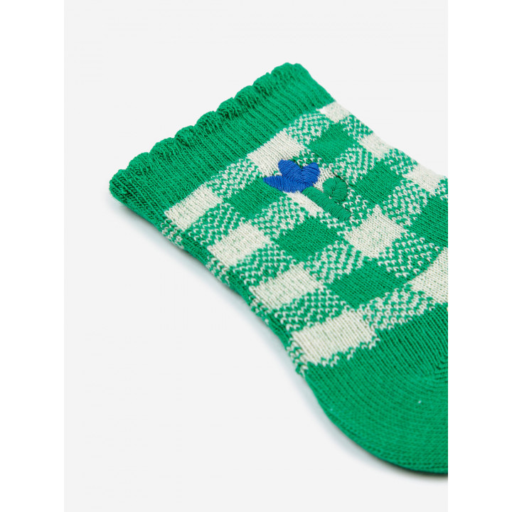 Green Vichy Long Socks