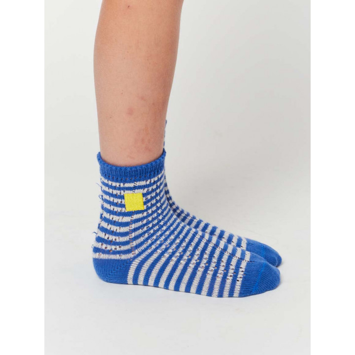 Blue Stripes Short Socks