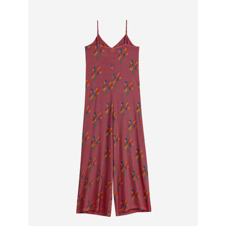 Fireworks Print Buttoned Sleeveless Overall