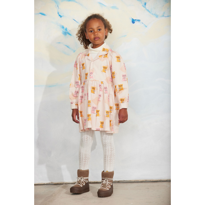 Kittens Aop Woven Ls Dress Multi