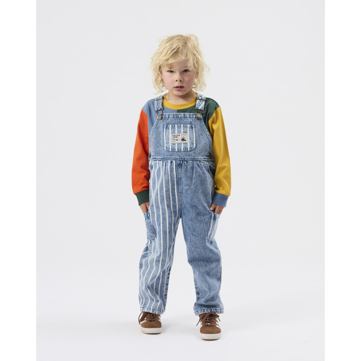 Austin Stripe Denim Panel Overalls