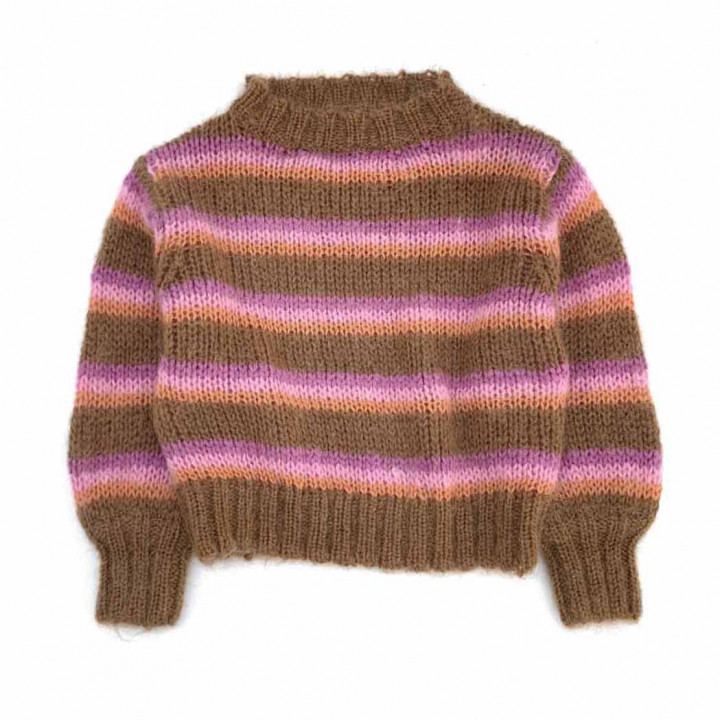 Striped Sweater Brown Stripe Long Live The Queen | Kids Fashion | Goldfish