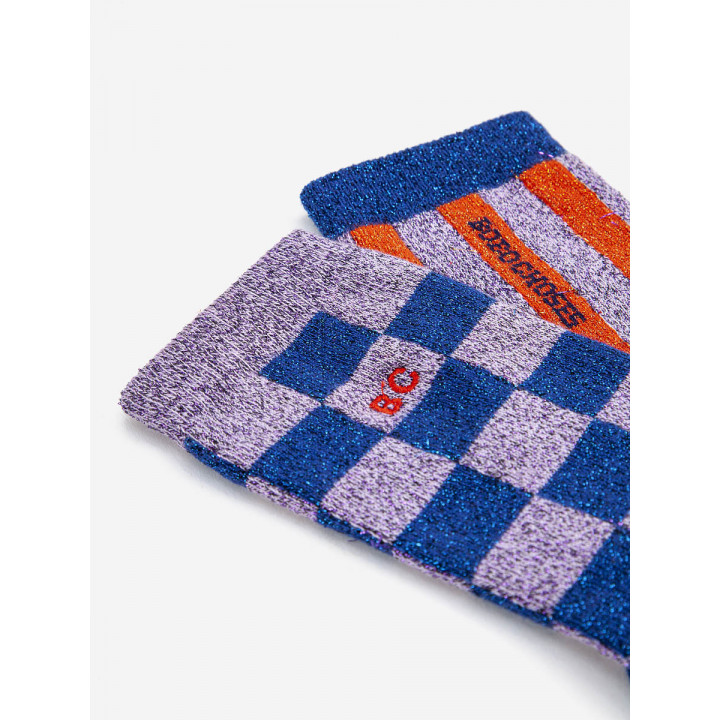 Checkerboard and Stripes Long Socks Pack