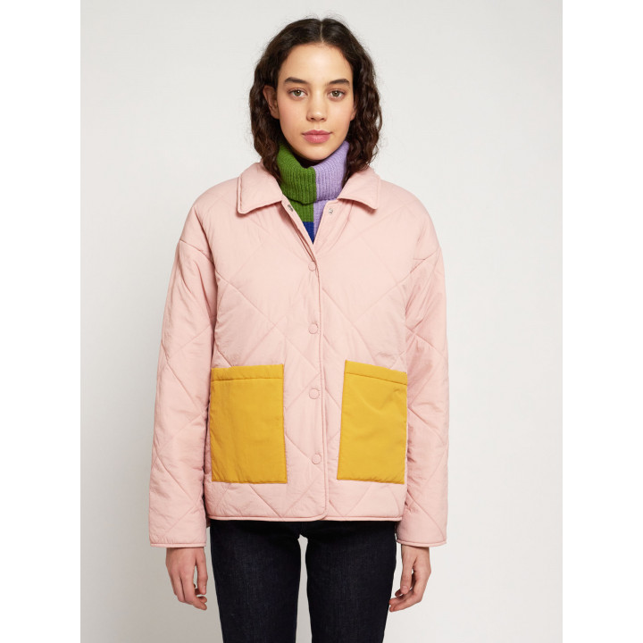 Color Block Padded Oversize Jacket