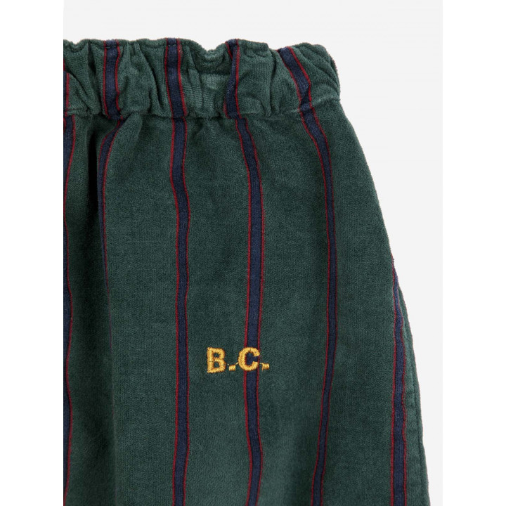 Baby BC Striped Velvet Pants Dark Green