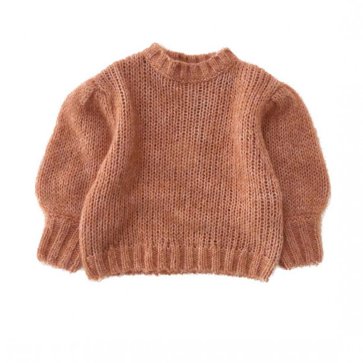 Knitted Puffed Sweater Peach