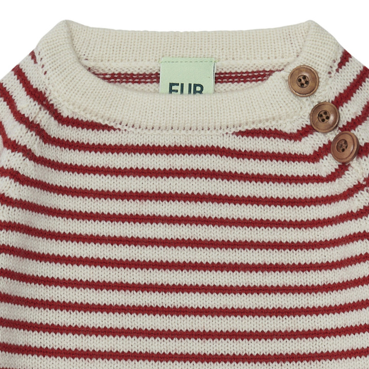Baby Sweater Ecru/Pure Red