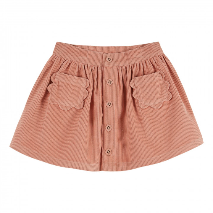 Velvet Skirt With Flower Pockets Sakura