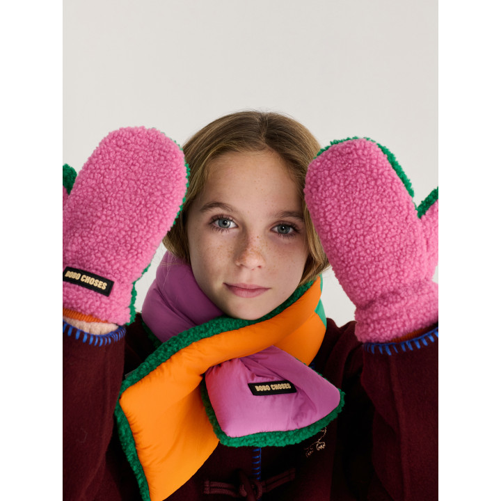 Color Block Sheepskin Mittens