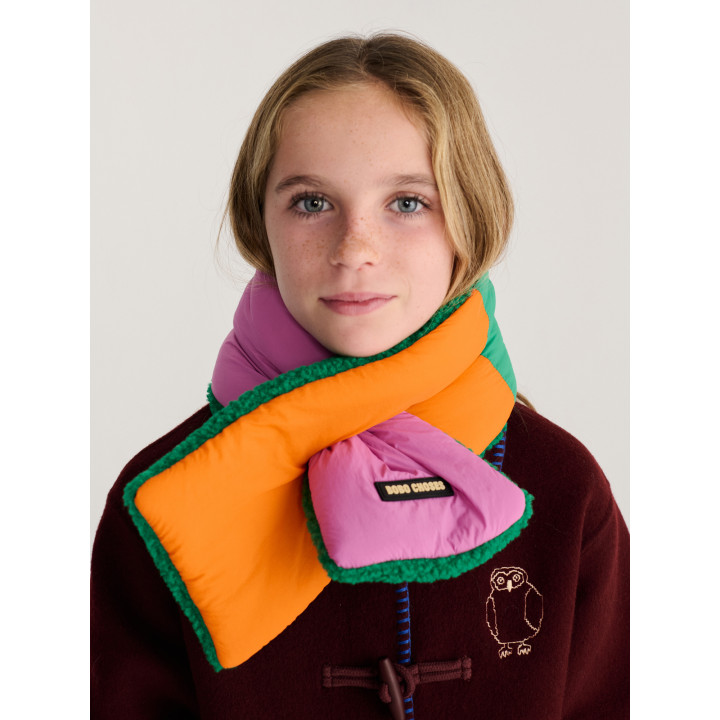 Color Block Sheepskin Neck Warmer-ONESIZE