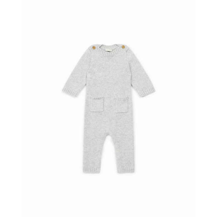 Baby Combi Knit Grey Melange