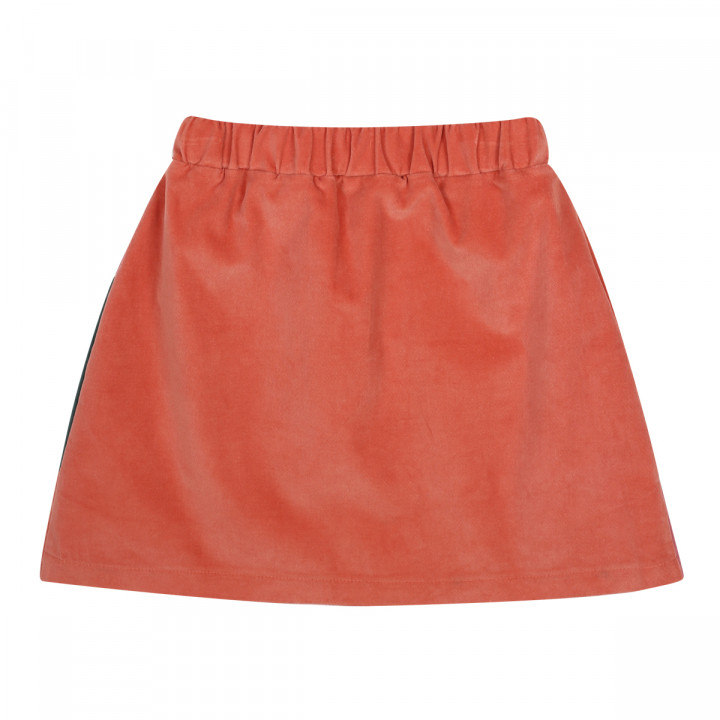 Color-Block Soft Velvet Skirt