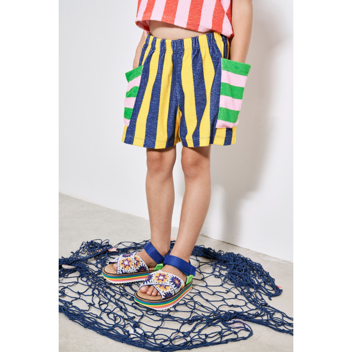 Stripes Terry Shorts Yellow/Blue