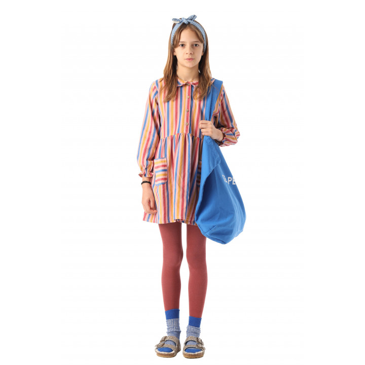 Short Dress Pink w/ Multicolor Stripes