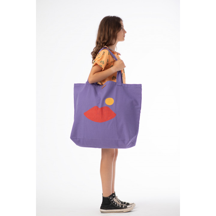 XL Bag Purple w/ Lips Print