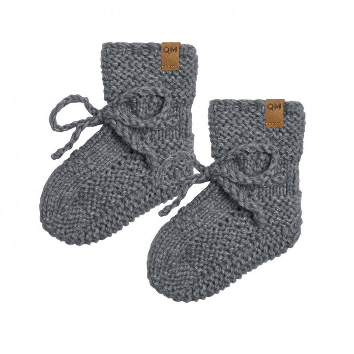 Knit Booties Navy Heathered